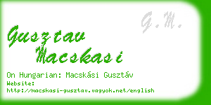 gusztav macskasi business card