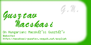 gusztav macskasi business card